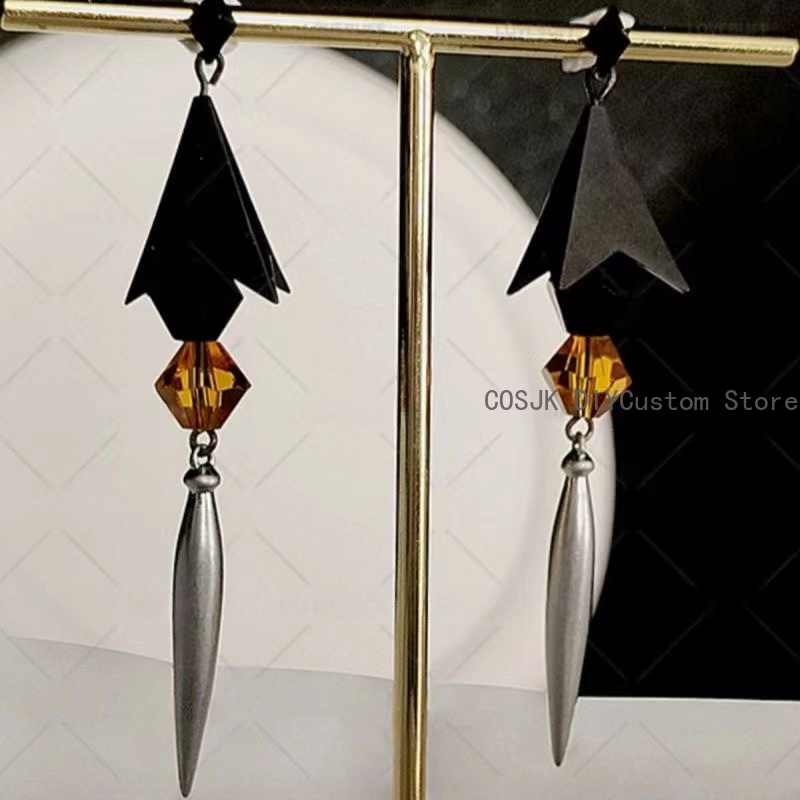 Prop Para Cosplay - ゲーム原神インパクト Zhongli コスプレファッション耳スタッドペンダント耳クリップイヤリング衣類アクセサリー小道具ギフト