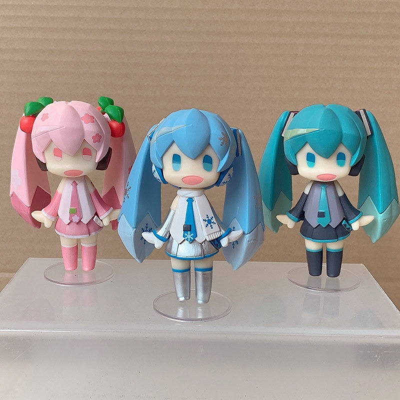 Cosplay Prop Building - 10CMアニメフィギュア初音ミクフィギュアQバージョンピクセルブロックスタイルアクションフィギュアスタンディングモデルおもちゃと人形ギフト