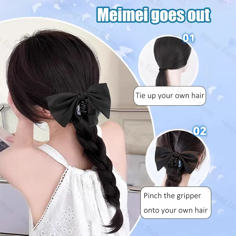 新しい爪クリップ弓かつらポニーテール把握クリップタイプかつら - Cosplay Prop Bow のレビューと価格