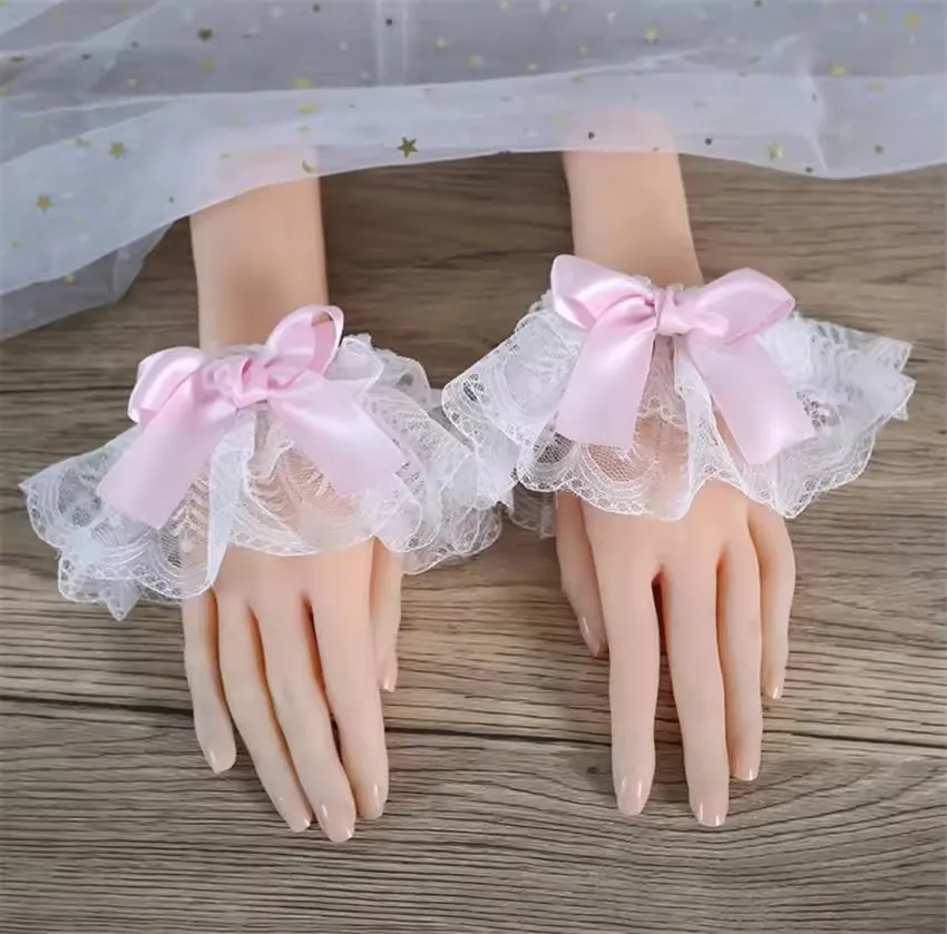 日本人女性女の子ロリータ多色リボン手袋フェイクスリーブカフス - Cosplay Prop Bow のレビューと価格