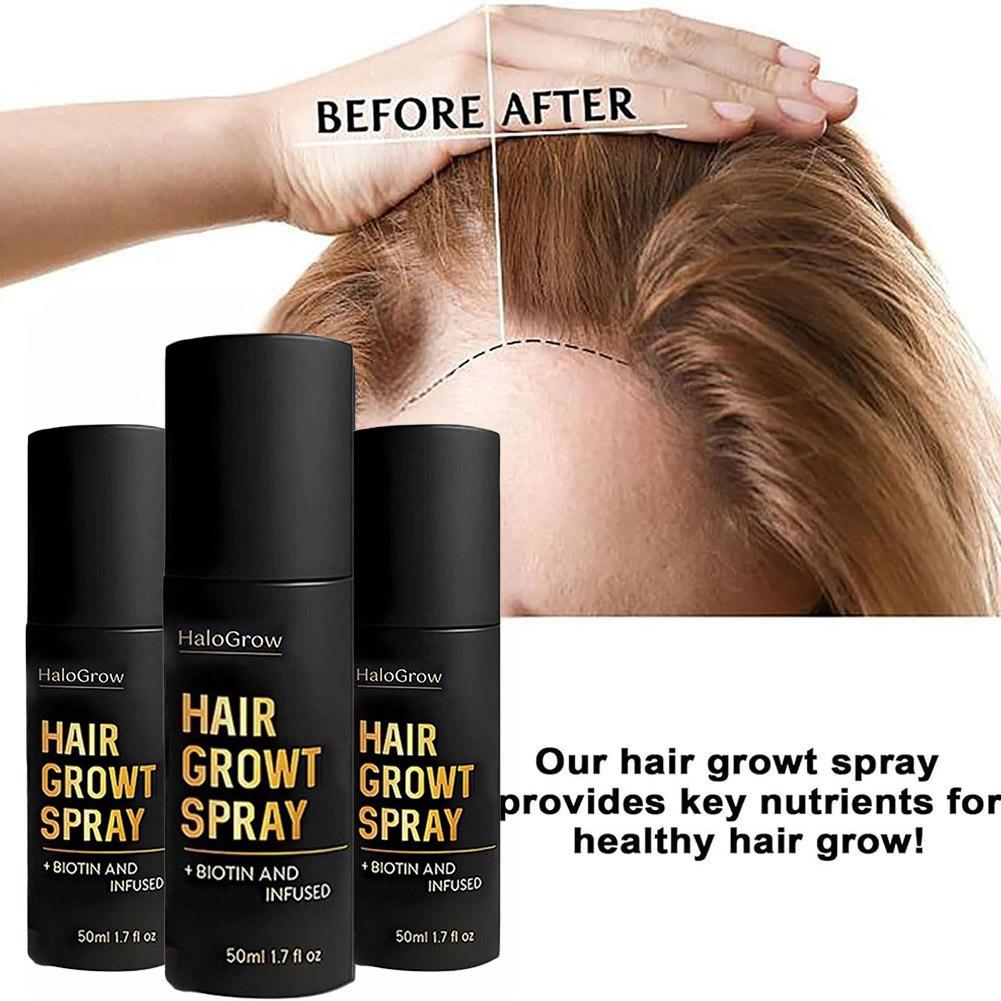 生姜オイルとビオチン配合の天然育毛スプレー、より太く豊かな髪 - Hair Spray Color のレビューと価格