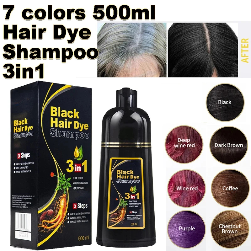 500 ミリリットルヘアカラー染料シャンプー 3 で 1 イ - Hair Spray Color のレビューと価格