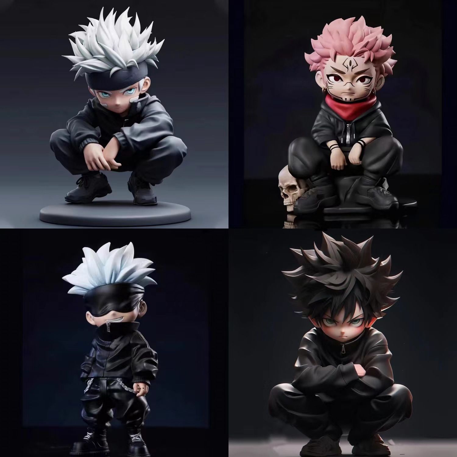 呪術廻戦フィギュア - しゃがむ形の五条悟コレクタブル玩具、 - Cosplay Prop Display のレビューと価格